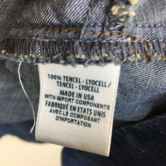 Anthropologie Cloth & Stone Acata Chambray Tencel Shift Dress S Causal Relaxed - Picture 6 of 8